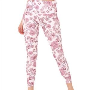 Onzie High Rise Midi Vintage Rose Leggings Size S/M